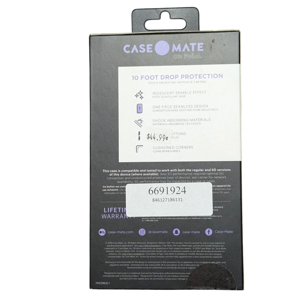 F1. Case-Mate Twinkle Stardust Case  For Samsung Galaxy Note10 In‎ Gold Stardust
